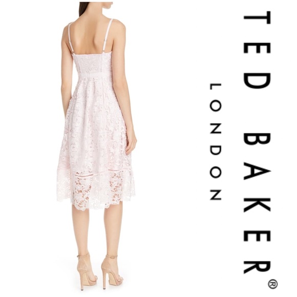 Ted Baker Valens Lace Midi Dress - Pale Pink - Picture 7 of 8